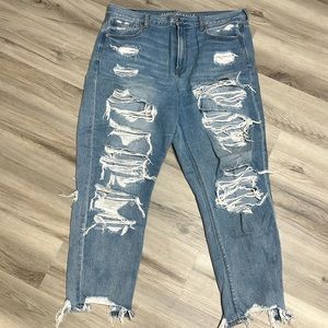 American Eagle, distressed mom jeans
